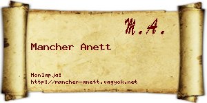 Mancher Anett névjegykártya