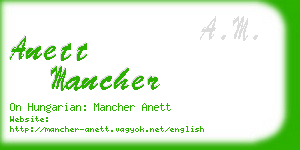 anett mancher business card